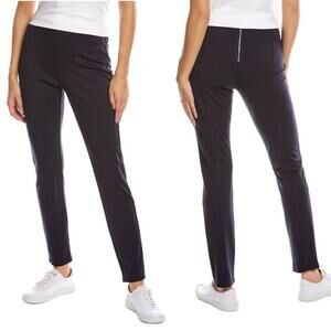 Jude Connally Pants Women Large Dark Navy Blue Olivia Ankle Back Zip Stretch New